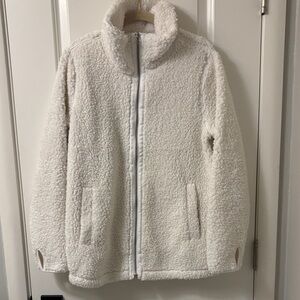 Nina Leonard Cozy White Sherpa Jacket